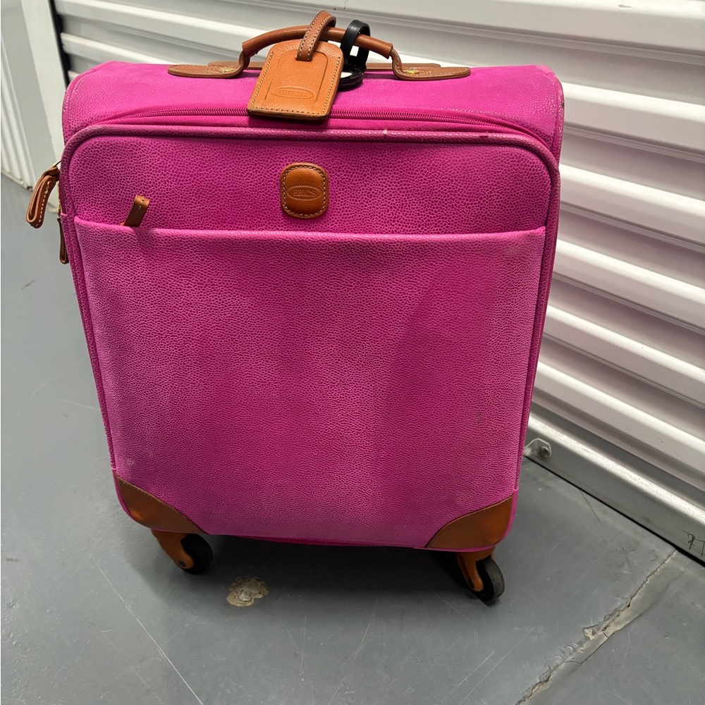 Bric's Pink Travel Bag with Brown Accents